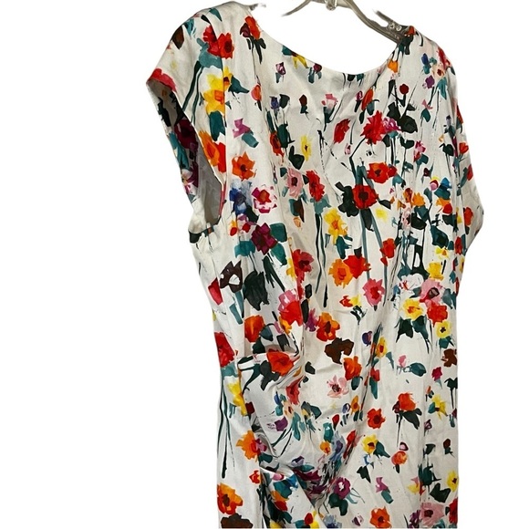 Talbot Runhof Gorgeous Midi Dress Floral Ruched Unique 12 Fairy whimsical - Picture 6 of 16